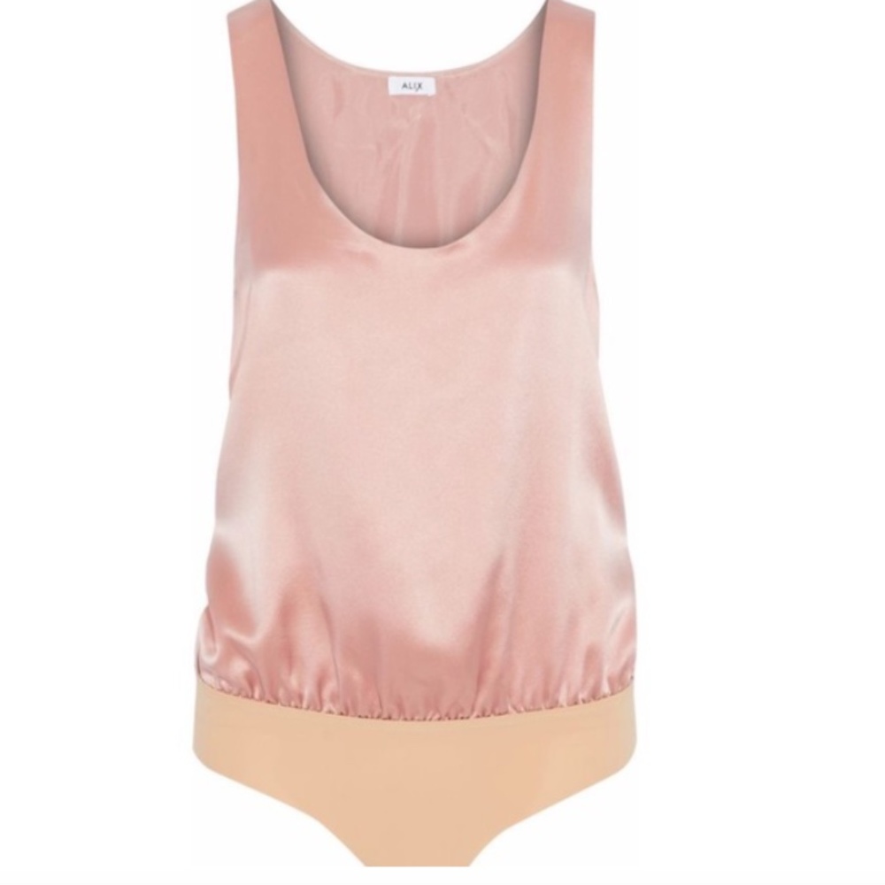Alix NYC Ella Pink Silk Bodysuit